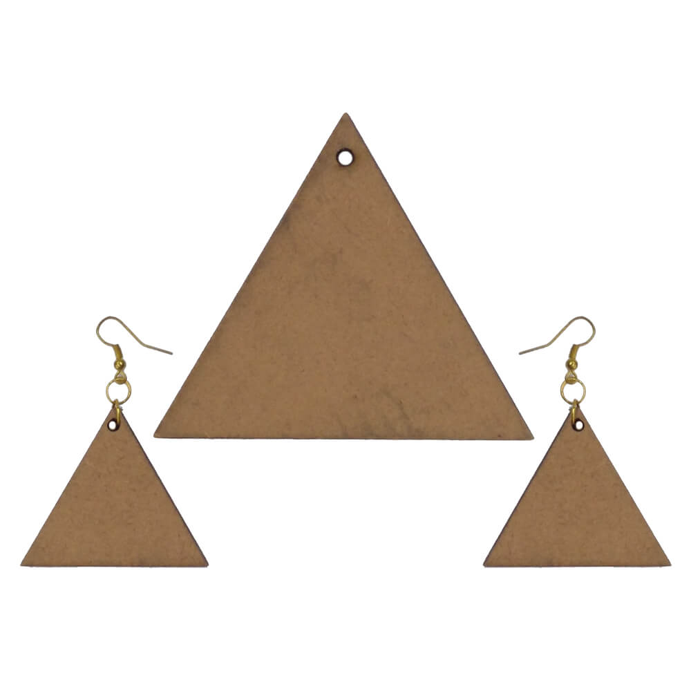 MDF Triangle and Rectangle Jewellery Set of 25 